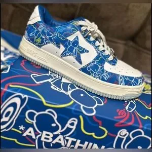 スニーカー A Bathing Ape Bape Sta Medicom Toy Bearbrick Camo Blue A Bathing Ape Bape Sta Medicom Toy Bearbrick Camo Blue Men's